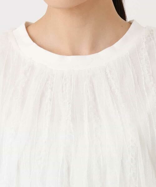 MK MICHEL KLEIN / エムケーミッシェルクラン ニット・セーター | チュールテープデザインフレンチスリーブニット/洗える | 詳細15