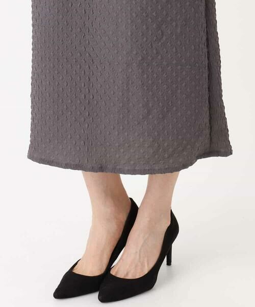 MK MICHEL KLEIN / エムケーミッシェルクラン ロング・マキシ丈スカート | エンボス加工ナロースカート/洗える | 詳細1