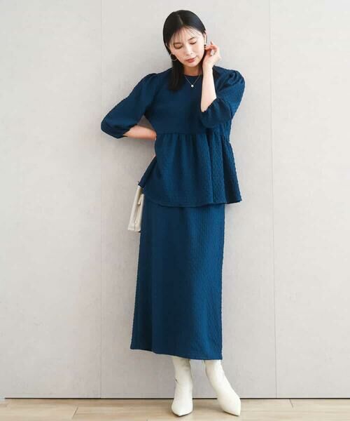 MK MICHEL KLEIN / エムケーミッシェルクラン ロング・マキシ丈スカート | エンボス加工ナロースカート/洗える | 詳細24