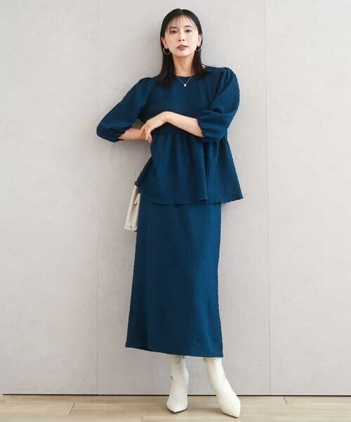 MK MICHEL KLEIN / エムケーミッシェルクラン ロング・マキシ丈スカート | エンボス加工ナロースカート/洗える | 詳細25