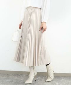 MK MICHEL KLEIN / エムケーミッシェルクラン ロング・マキシ丈スカート | レザー調ランダムプリーツスカート/洗える