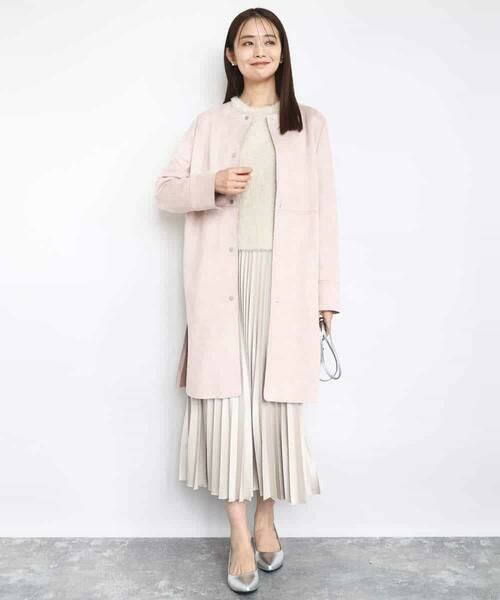 MK MICHEL KLEIN / エムケーミッシェルクラン ロング・マキシ丈スカート | レザー調ランダムプリーツスカート/洗える | 詳細23