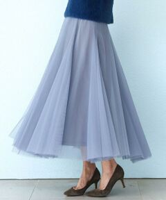 MK MICHEL KLEIN / エムケーミッシェルクラン ロング・マキシ丈スカート | ボリュームチュールスカート/洗える