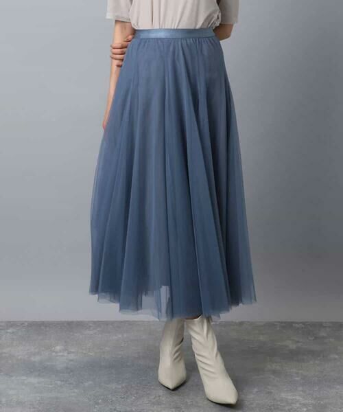 MK MICHEL KLEIN / エムケーミッシェルクラン ロング・マキシ丈スカート | ボリュームチュールスカート/洗える | 詳細1