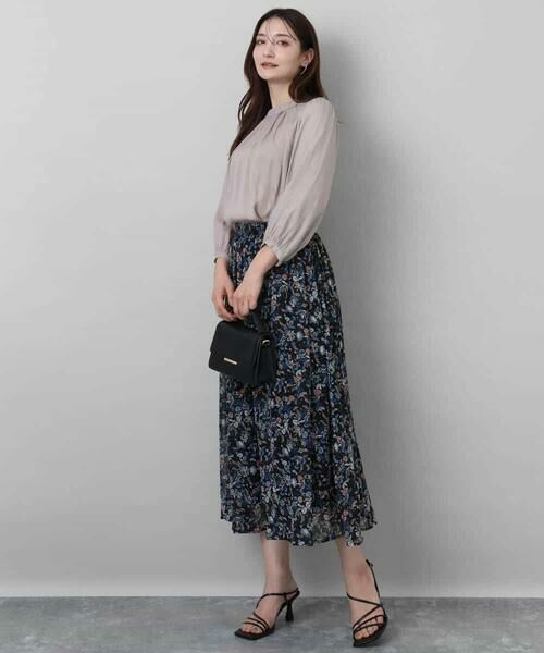 MK MICHEL KLEIN / エムケーミッシェルクラン ロング・マキシ丈スカート | フラワードットプリントシフォンスカート/洗える | 詳細18