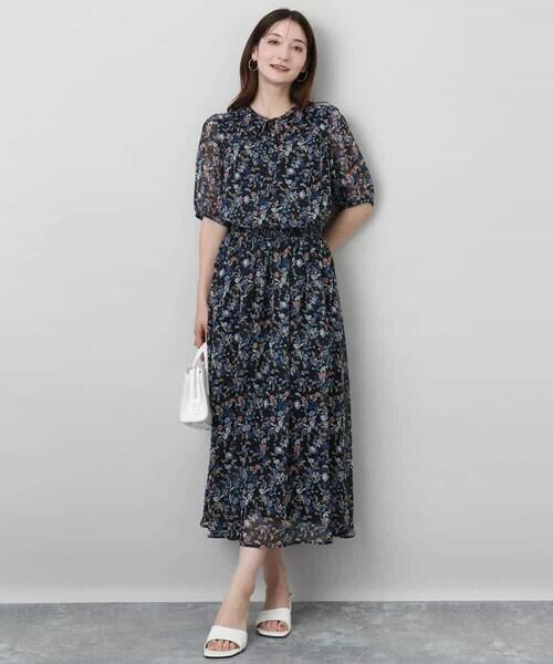 MK MICHEL KLEIN / エムケーミッシェルクラン ロング・マキシ丈スカート | フラワードットプリントシフォンスカート/洗える | 詳細21