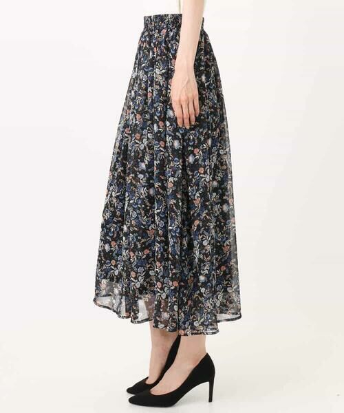 MK MICHEL KLEIN / エムケーミッシェルクラン ロング・マキシ丈スカート | フラワードットプリントシフォンスカート/洗える | 詳細30