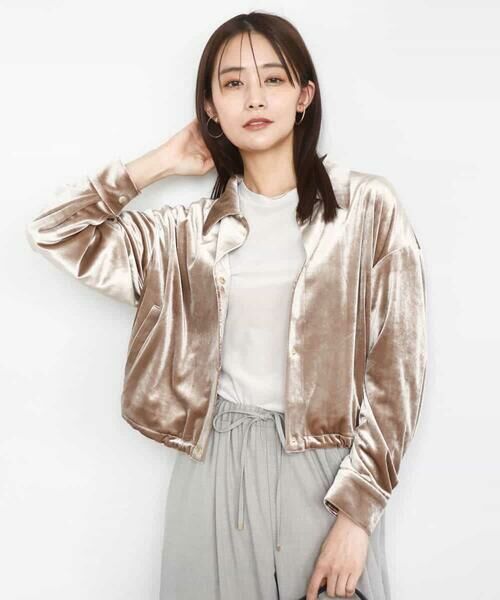 MK MICHEL KLEIN / エムケーミッシェルクラン その他アウター | スノーベロア クロップドブルゾン/洗える | 詳細1