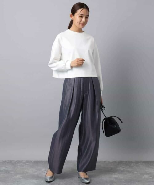 MK MICHEL KLEIN / エムケーミッシェルクラン カットソー | バッグファスナーデザイン ポンチカットソー/洗える | 詳細3