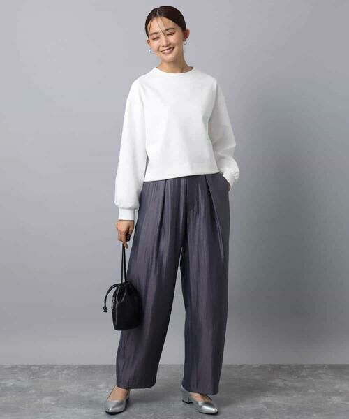 MK MICHEL KLEIN / エムケーミッシェルクラン カットソー | バッグファスナーデザイン ポンチカットソー/洗える | 詳細4