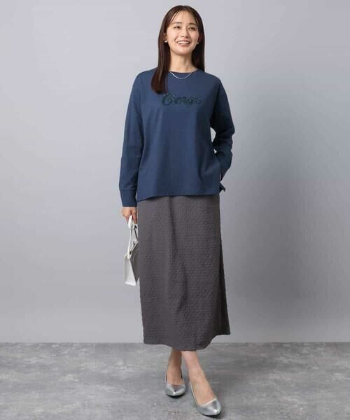 MK MICHEL KLEIN / エムケーミッシェルクラン カットソー | 刺繍ロゴデザイン コットンロンT/洗える | 詳細19