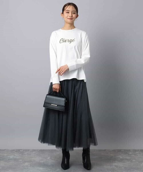 MK MICHEL KLEIN / エムケーミッシェルクラン カットソー | 刺繍ロゴデザイン コットンロンT/洗える | 詳細2