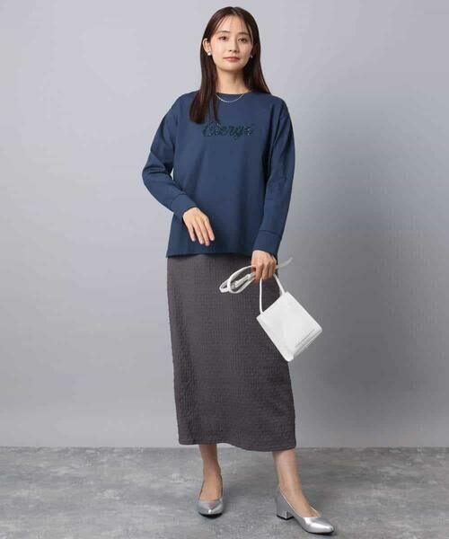 MK MICHEL KLEIN / エムケーミッシェルクラン カットソー | 刺繍ロゴデザイン コットンロンT/洗える | 詳細20