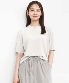 MK MICHEL KLEIN / エムケーミッシェルクラン カットソー | シアーベロアTシャツ/洗える