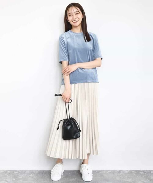 MK MICHEL KLEIN / エムケーミッシェルクラン カットソー | シアーベロアTシャツ/洗える | 詳細2