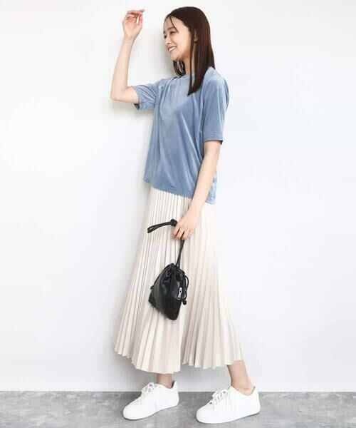 MK MICHEL KLEIN / エムケーミッシェルクラン カットソー | シアーベロアTシャツ/洗える | 詳細3