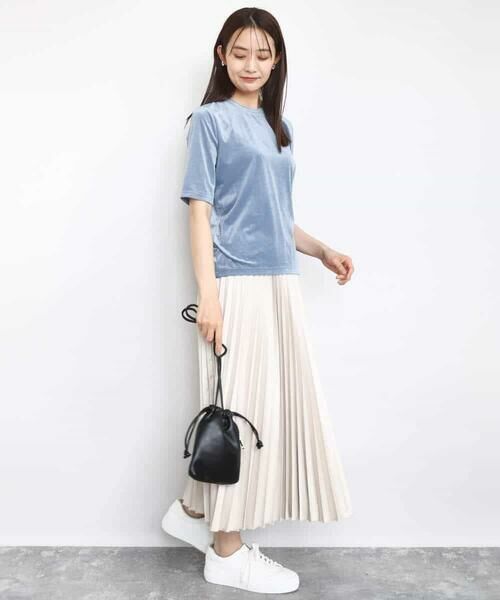 MK MICHEL KLEIN / エムケーミッシェルクラン カットソー | シアーベロアTシャツ/洗える | 詳細4