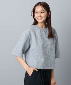 MK MICHEL KLEIN / エムケーミッシェルクラン カットソー | フクレジャガード五分袖プルオーバー/洗える