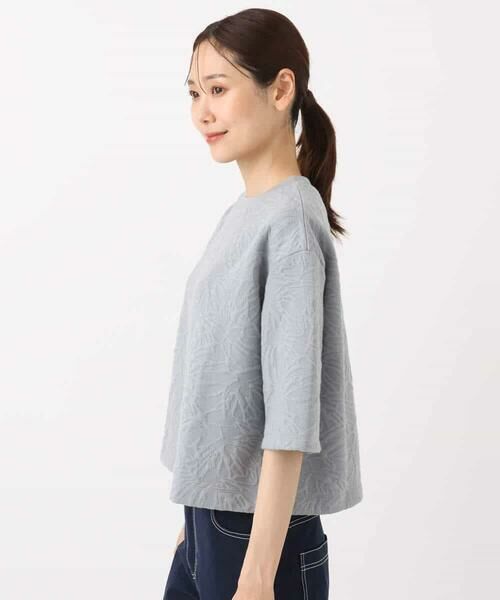 MK MICHEL KLEIN / エムケーミッシェルクラン カットソー | フクレジャガード五分袖プルオーバー/洗える | 詳細10