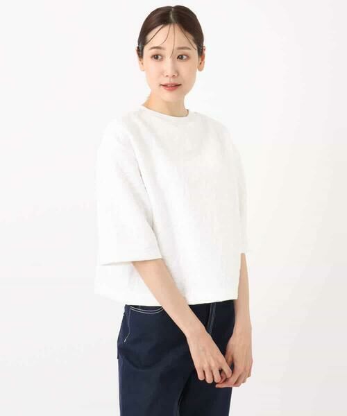 MK MICHEL KLEIN / エムケーミッシェルクラン カットソー | フクレジャガード五分袖プルオーバー/洗える | 詳細16