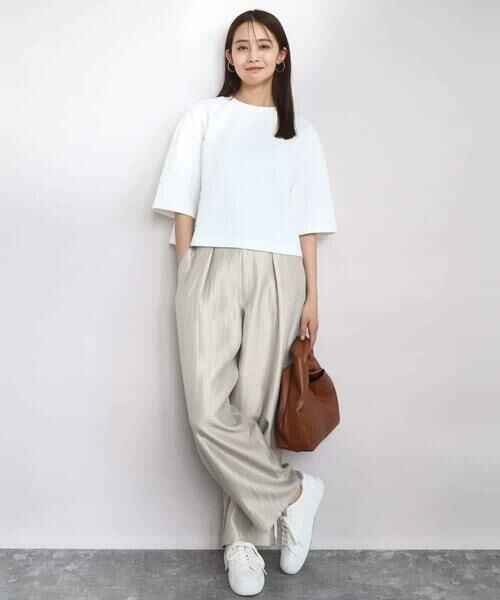 MK MICHEL KLEIN / エムケーミッシェルクラン カットソー | フクレジャガード五分袖プルオーバー/洗える | 詳細3