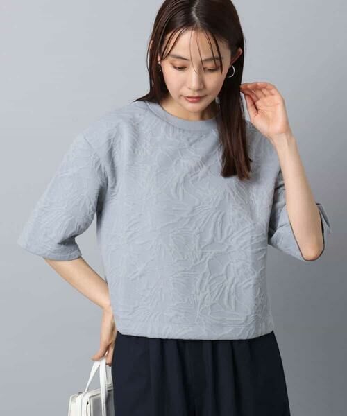 MK MICHEL KLEIN / エムケーミッシェルクラン カットソー | フクレジャガード五分袖プルオーバー/洗える | 詳細5