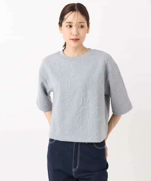 MK MICHEL KLEIN / エムケーミッシェルクラン カットソー | フクレジャガード五分袖プルオーバー/洗える | 詳細9