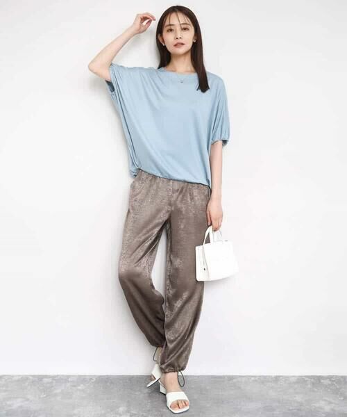 MK MICHEL KLEIN / エムケーミッシェルクラン カットソー | ドロストデザインドルマンスリーブカットソー/UVカット/接触冷感/洗える | 詳細1