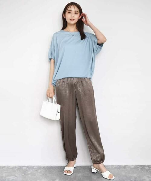 MK MICHEL KLEIN / エムケーミッシェルクラン カットソー | ドロストデザインドルマンスリーブカットソー/UVカット/接触冷感/洗える | 詳細2