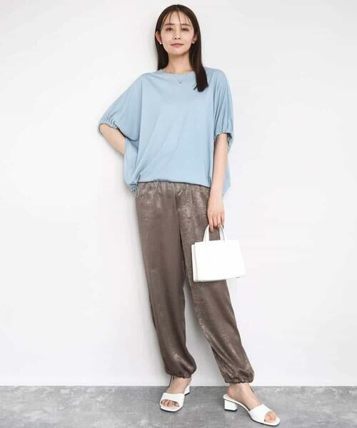 MK MICHEL KLEIN / エムケーミッシェルクラン カットソー | ドロストデザインドルマンスリーブカットソー/UVカット/接触冷感/洗える | 詳細21