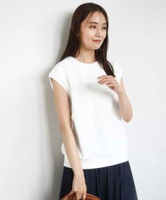 MK MICHEL KLEIN / エムケーミッシェルクラン カットソー | フクレジャガードノースリーブトップス/洗える