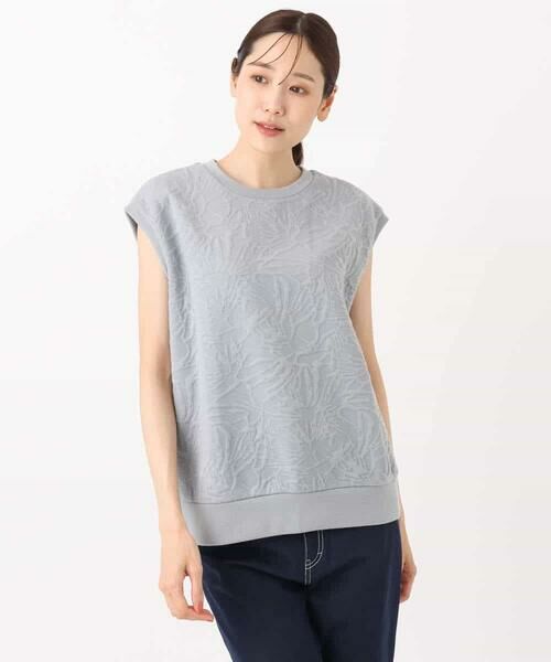 MK MICHEL KLEIN / エムケーミッシェルクラン カットソー | フクレジャガードノースリーブトップス/洗える | 詳細12