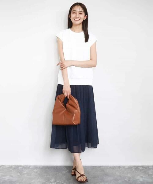 MK MICHEL KLEIN / エムケーミッシェルクラン カットソー | フクレジャガードノースリーブトップス/洗える | 詳細2