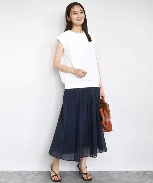 MK MICHEL KLEIN / エムケーミッシェルクラン カットソー | フクレジャガードノースリーブトップス/洗える | 詳細4