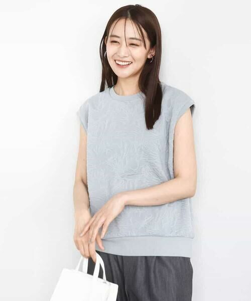 MK MICHEL KLEIN / エムケーミッシェルクラン カットソー | フクレジャガードノースリーブトップス/洗える | 詳細5