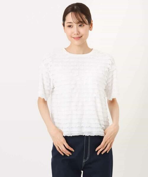 MK MICHEL KLEIN / エムケーミッシェルクラン カットソー | ミニフリルディティールカットソー/洗える | 詳細15