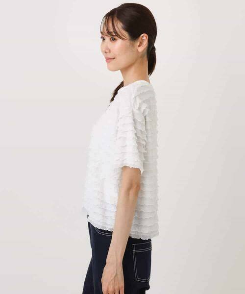 MK MICHEL KLEIN / エムケーミッシェルクラン カットソー | ミニフリルディティールカットソー/洗える | 詳細16