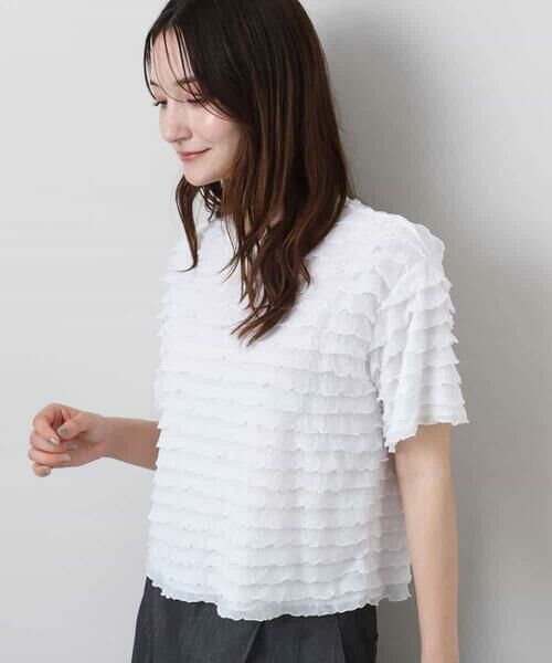MK MICHEL KLEIN / エムケーミッシェルクラン カットソー | ミニフリルディティールカットソー/洗える | 詳細6