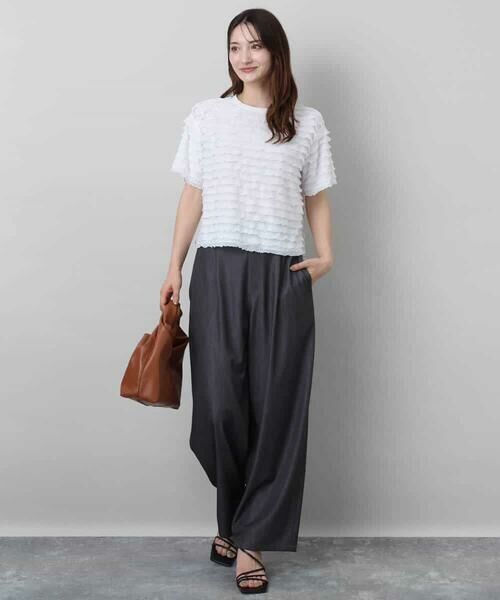 MK MICHEL KLEIN / エムケーミッシェルクラン カットソー | ミニフリルディティールカットソー/洗える | 詳細7