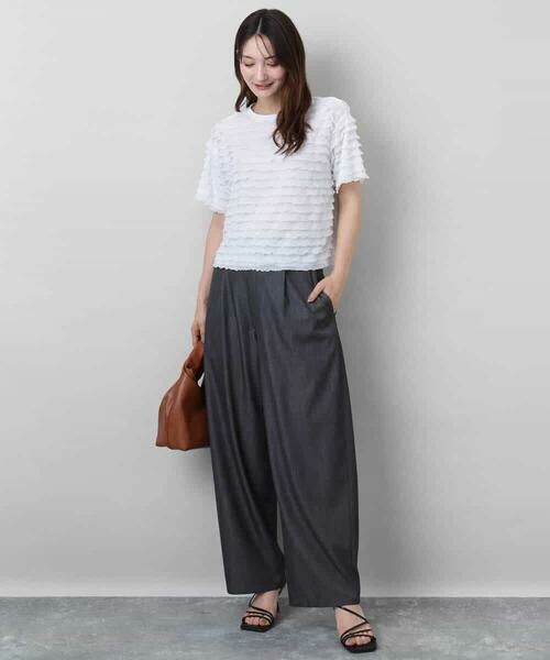 MK MICHEL KLEIN / エムケーミッシェルクラン カットソー | ミニフリルディティールカットソー/洗える | 詳細8