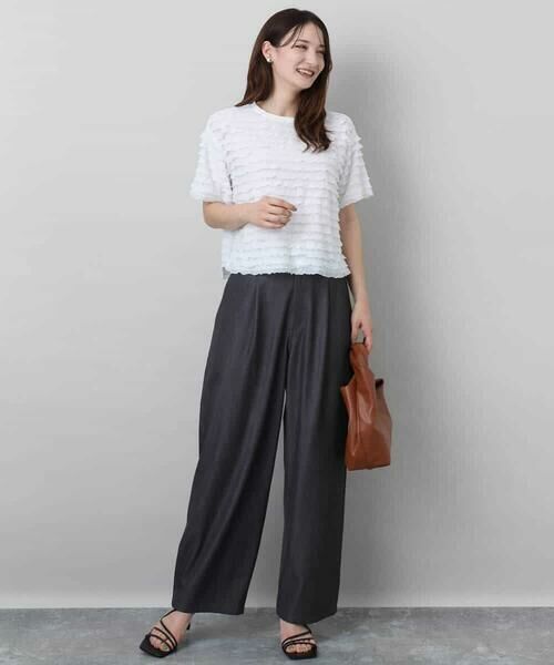 MK MICHEL KLEIN / エムケーミッシェルクラン カットソー | ミニフリルディティールカットソー/洗える | 詳細9