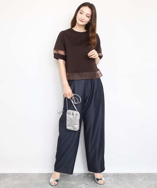 MK MICHEL KLEIN / エムケーミッシェルクラン カットソー | シアー切替えランタンスリーブカットソー/接触冷感/洗える | 詳細16