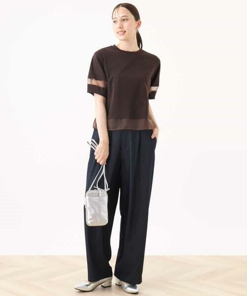 MK MICHEL KLEIN / エムケーミッシェルクラン カットソー | シアー切替えランタンスリーブカットソー/接触冷感/洗える | 詳細17