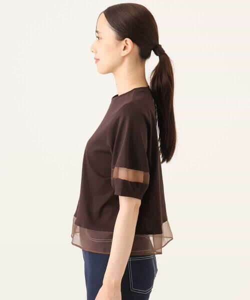 MK MICHEL KLEIN / エムケーミッシェルクラン カットソー | シアー切替えランタンスリーブカットソー/接触冷感/洗える | 詳細20