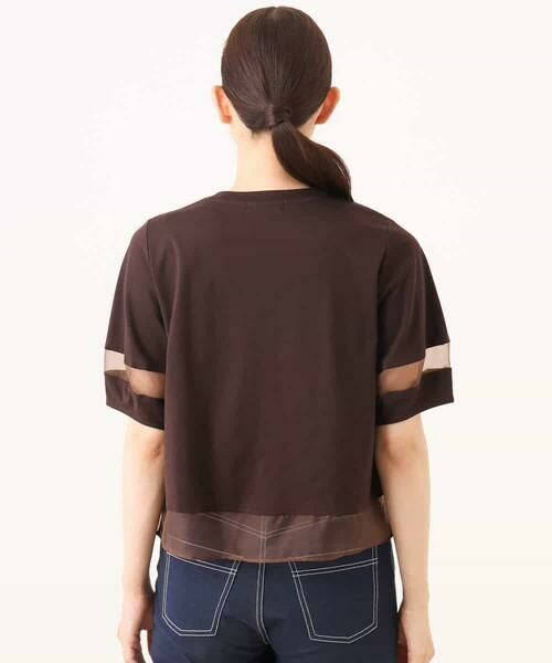 MK MICHEL KLEIN / エムケーミッシェルクラン カットソー | シアー切替えランタンスリーブカットソー/接触冷感/洗える | 詳細21