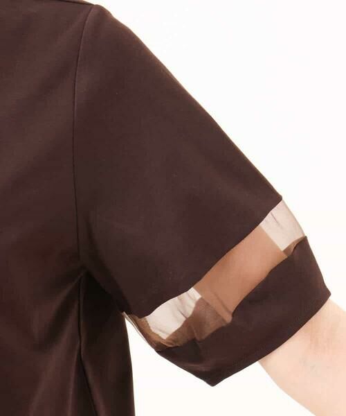 MK MICHEL KLEIN / エムケーミッシェルクラン カットソー | シアー切替えランタンスリーブカットソー/接触冷感/洗える | 詳細23