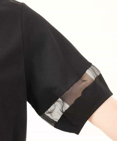 MK MICHEL KLEIN / エムケーミッシェルクラン カットソー | シアー切替えランタンスリーブカットソー/接触冷感/洗える | 詳細26