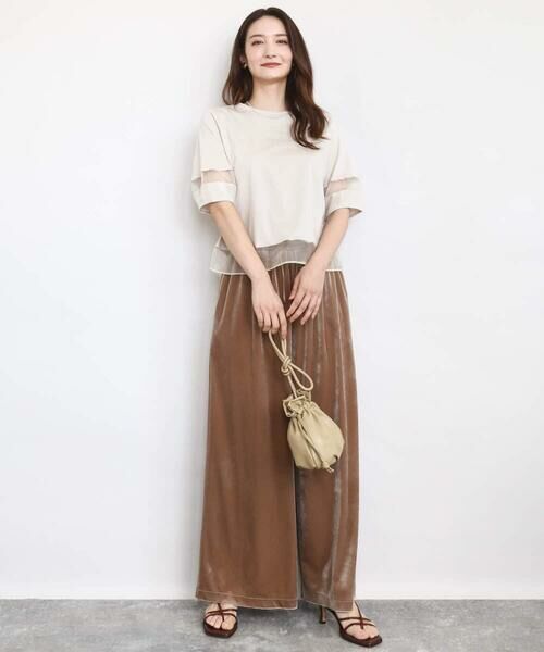 MK MICHEL KLEIN / エムケーミッシェルクラン カットソー | シアー切替えランタンスリーブカットソー/接触冷感/洗える | 詳細8