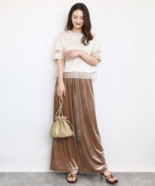 MK MICHEL KLEIN / エムケーミッシェルクラン カットソー | シアー切替えランタンスリーブカットソー/接触冷感/洗える | 詳細9