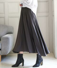 MK MICHEL KLEIN / エムケーミッシェルクラン その他パンツ | 起毛サテンガウチョパンツ/洗える